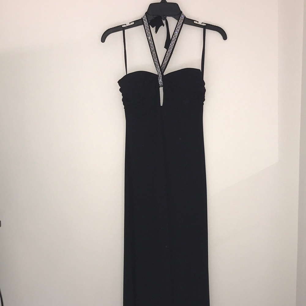 Formal Black Halter Dress